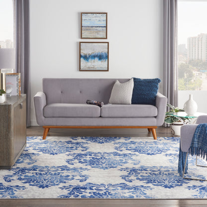 Nourison Home Whimsicle  Ivory Navy  Contemporary