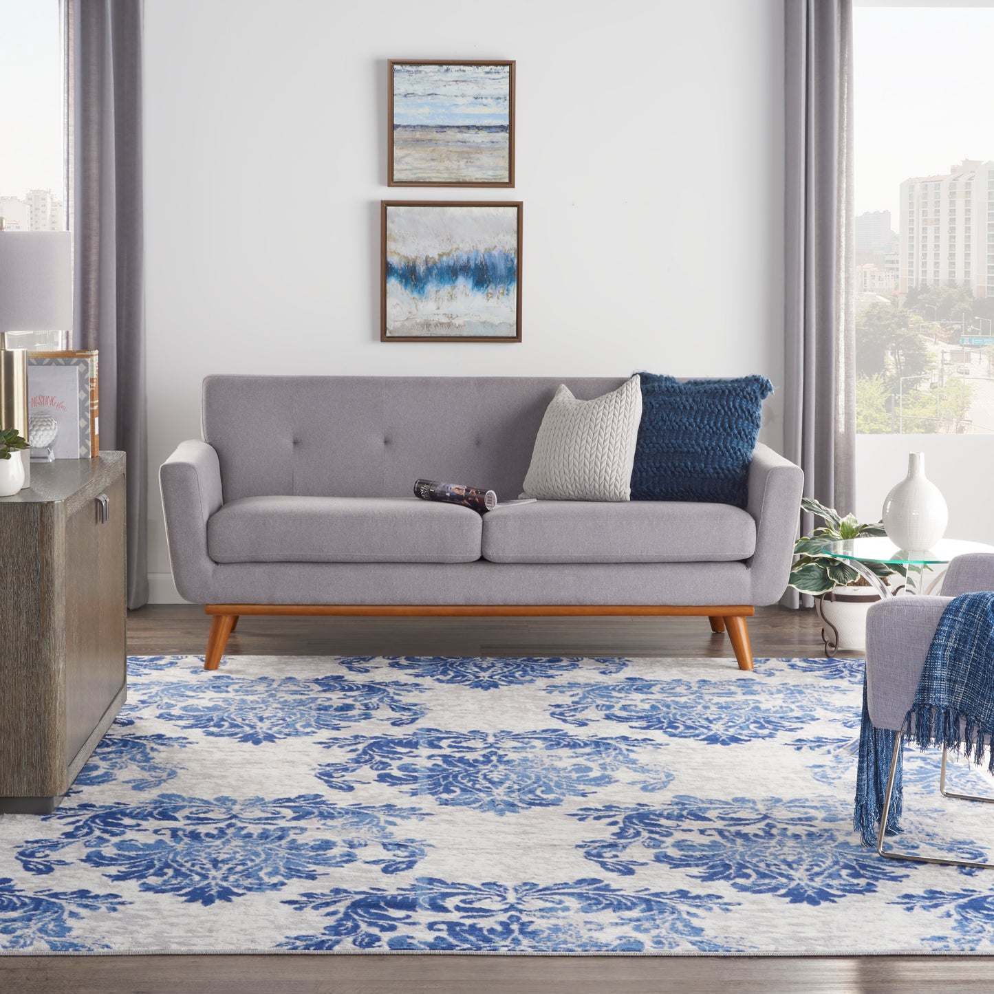 Nourison Home Whimsicle  Ivory Navy  Contemporary