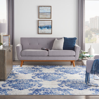 Nourison Home Whimsicle  Ivory Navy  Contemporary