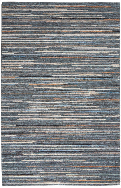 Nourison Home Plateau PAE01 Blue Contemporary Knotted Rug