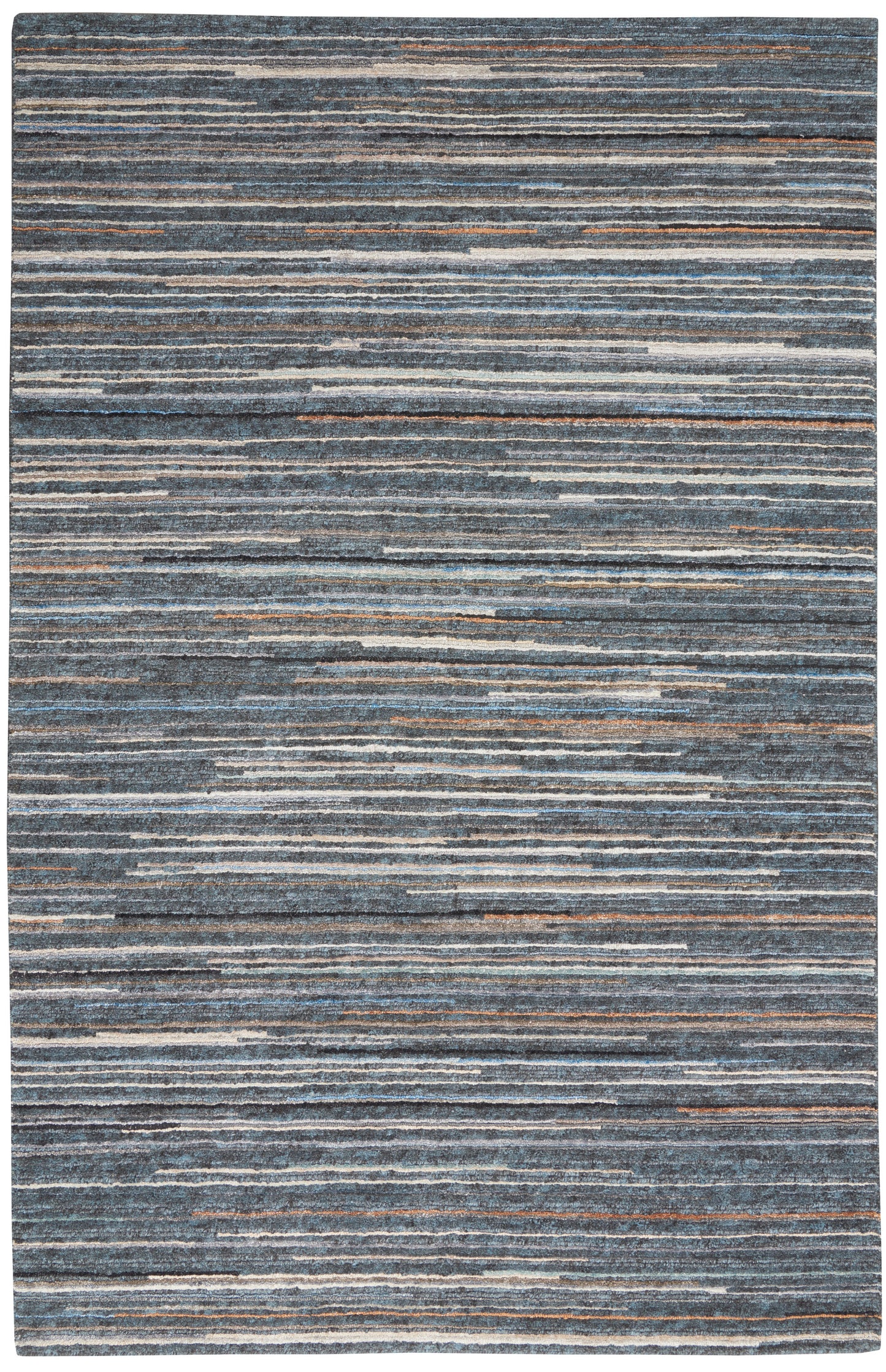 Nourison Home Plateau PAE01 Blue Contemporary Knotted Rug