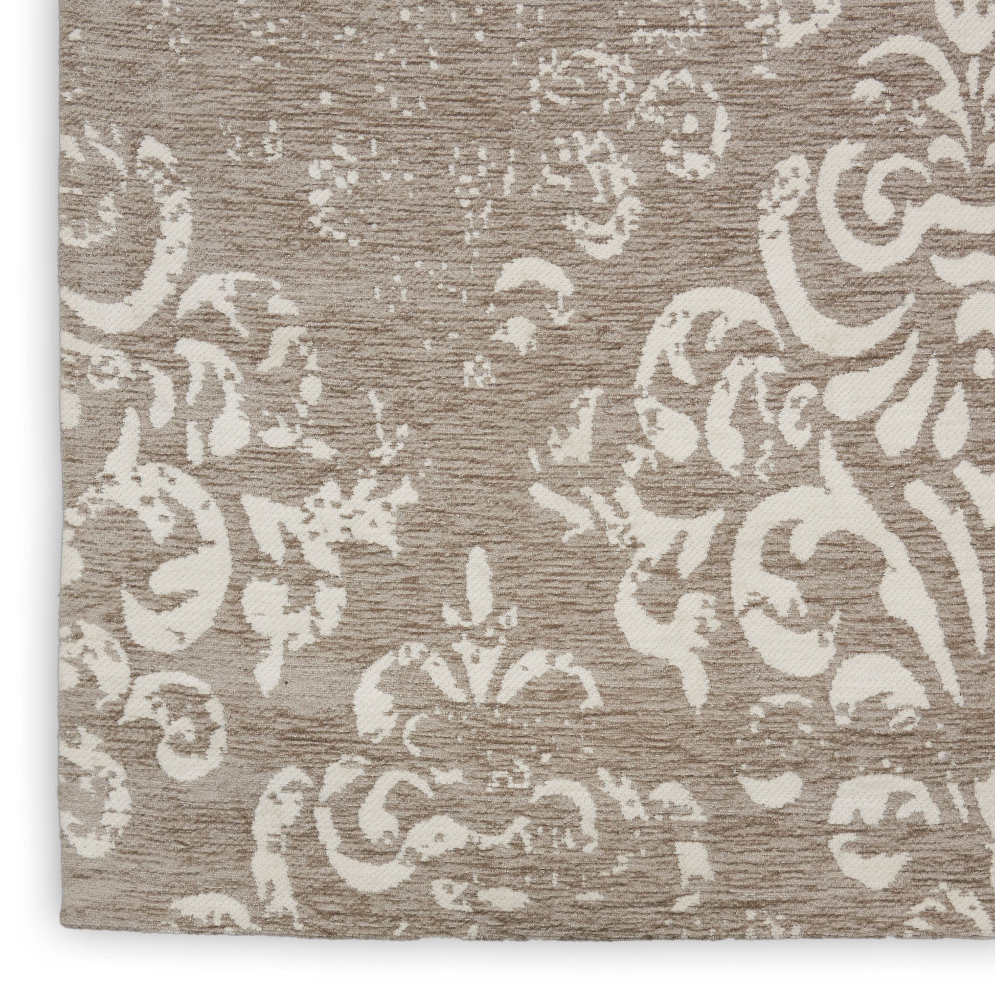 Nourison Home Damask  Ivory Grey  Traditional