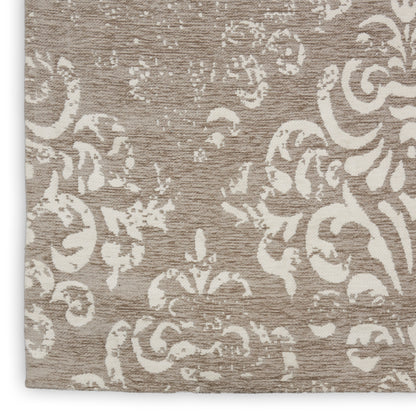 Nourison Home Damask  Ivory Grey  Traditional