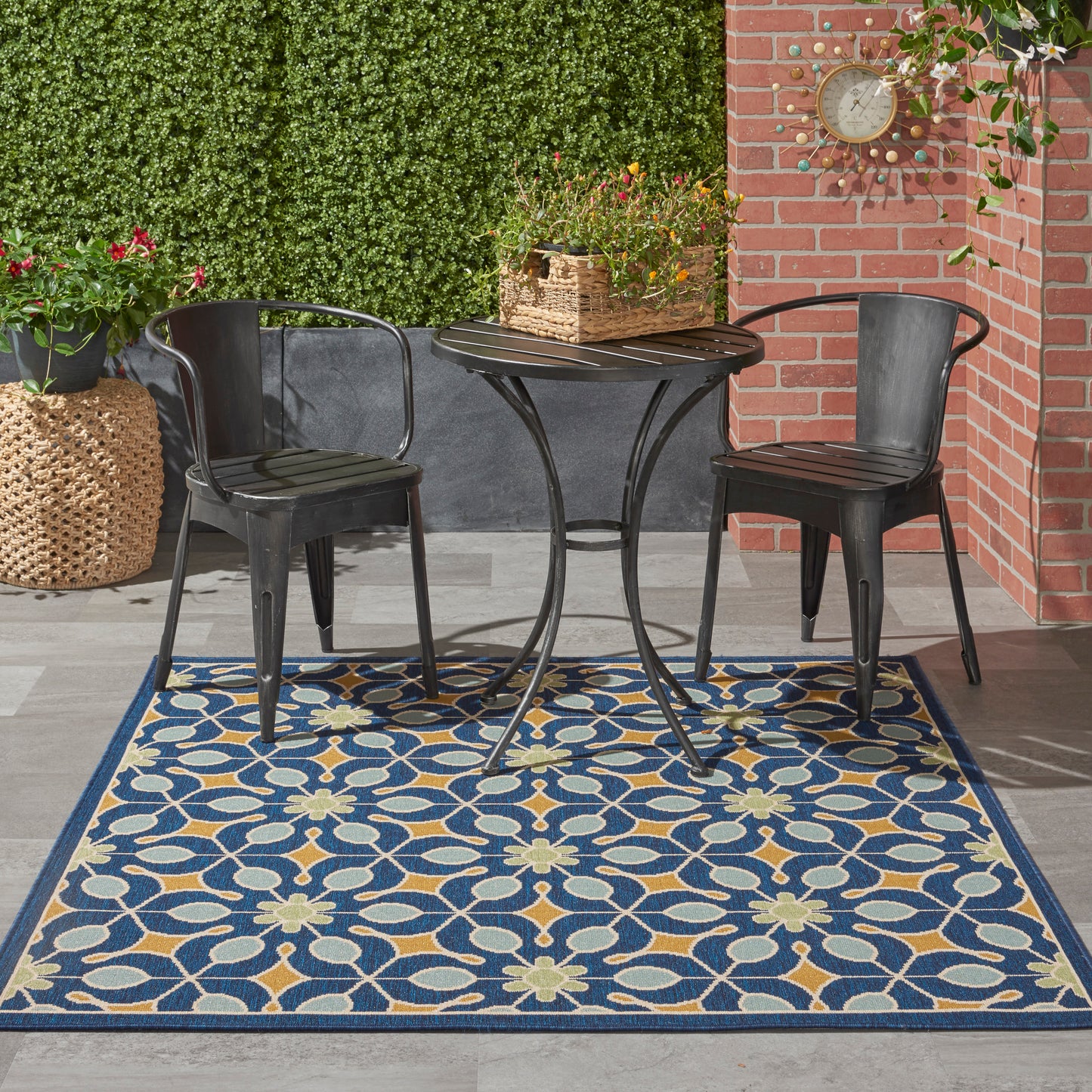 Nourison Home Caribbean  Navy  Contemporary