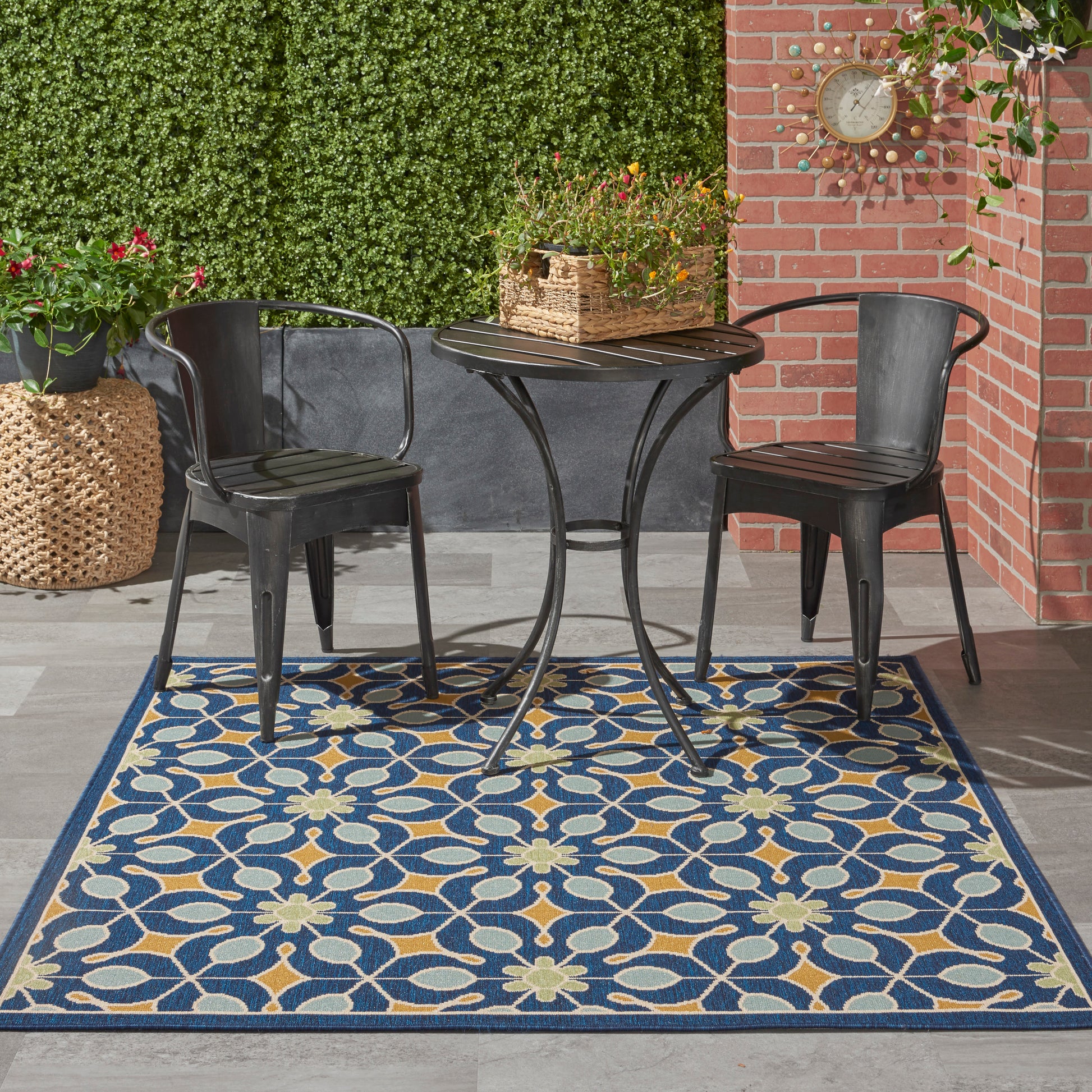 Nourison Home Caribbean  Navy  Contemporary