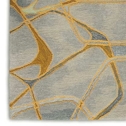 Nourison Home Symmetry  Grey Yellow  Contemporary