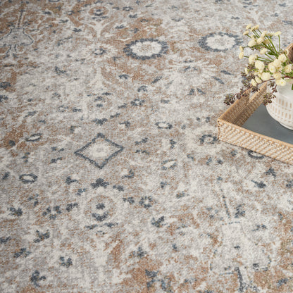 Nourison Home Astra Machine Washable  Silver Taupe  Traditional