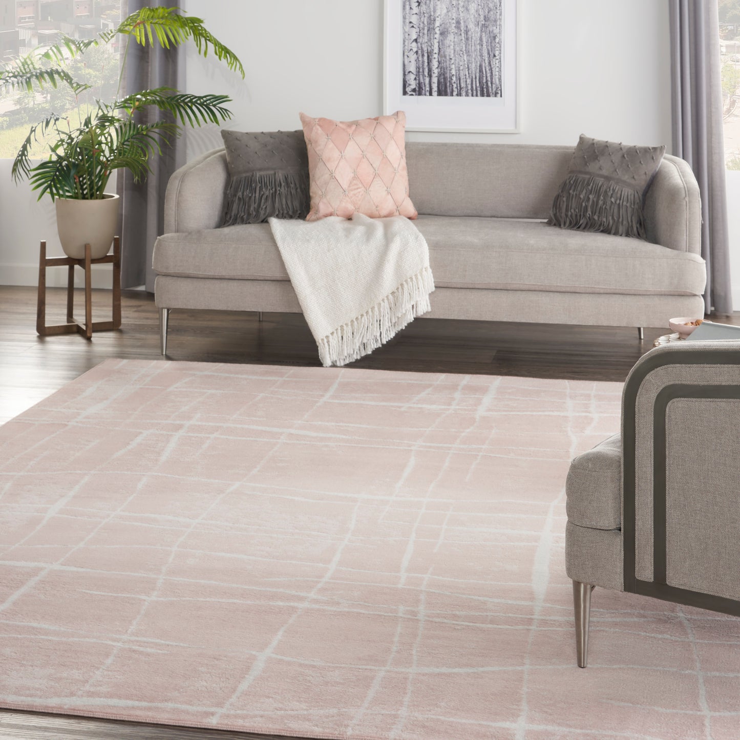 Nourison Home Whimsicle  Pink Ivory  Contemporary