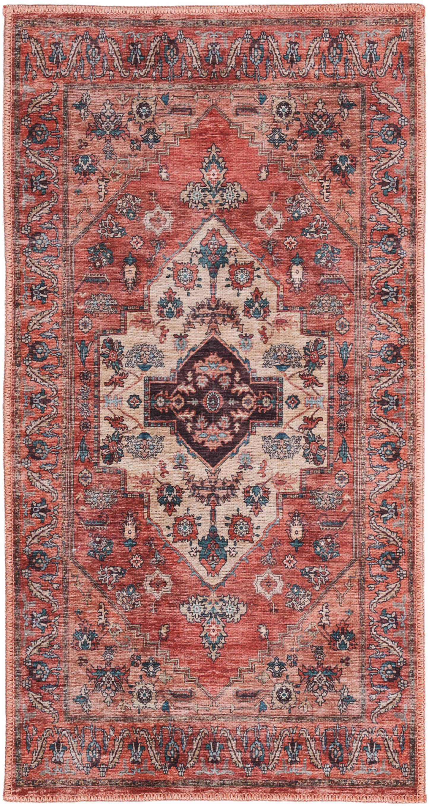 Nourison Home Grand Washables GRW03 Rust Multicolor Traditional Power-loomed Rug