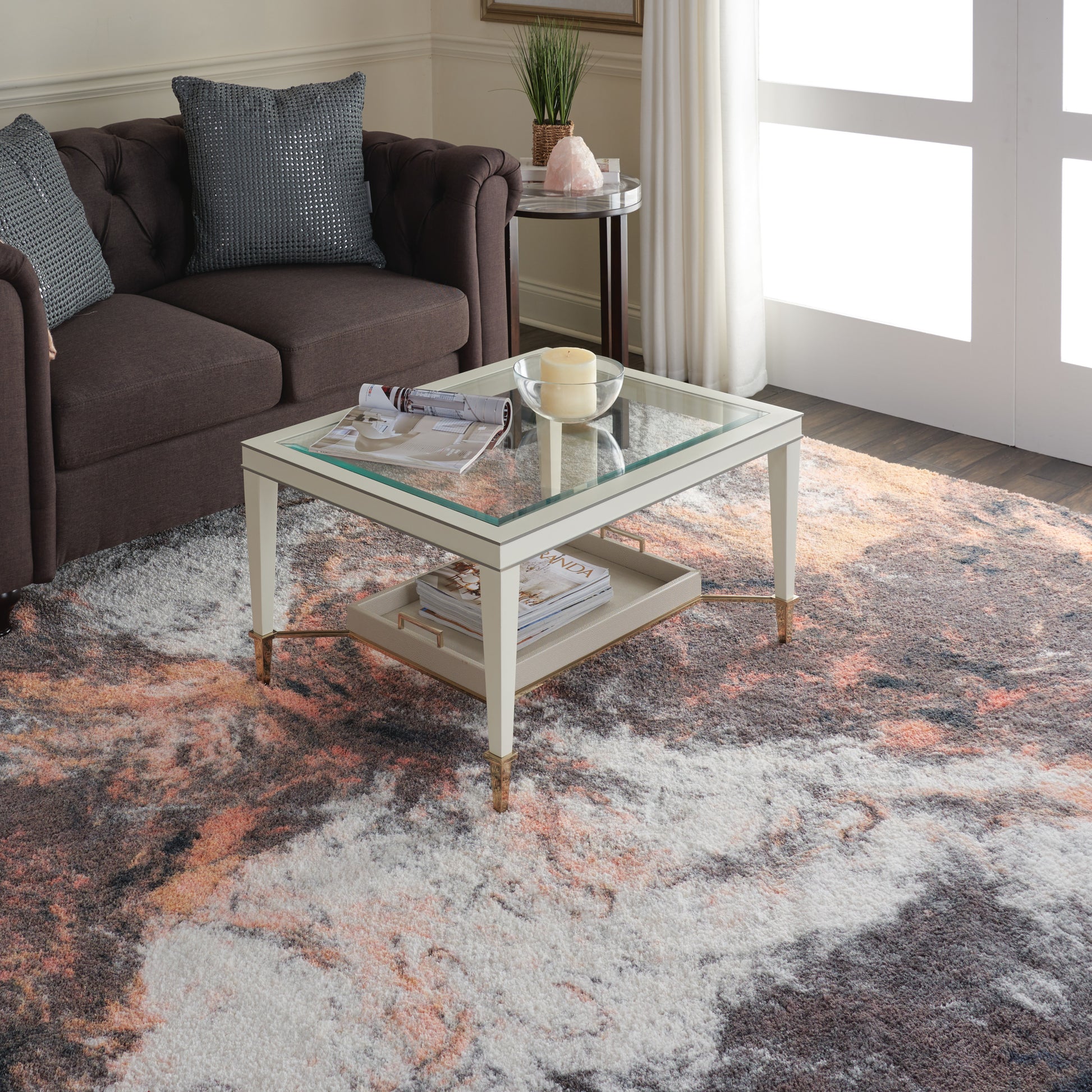 Nourison Home Corsica Shag  Blue Multicolor  Contemporary