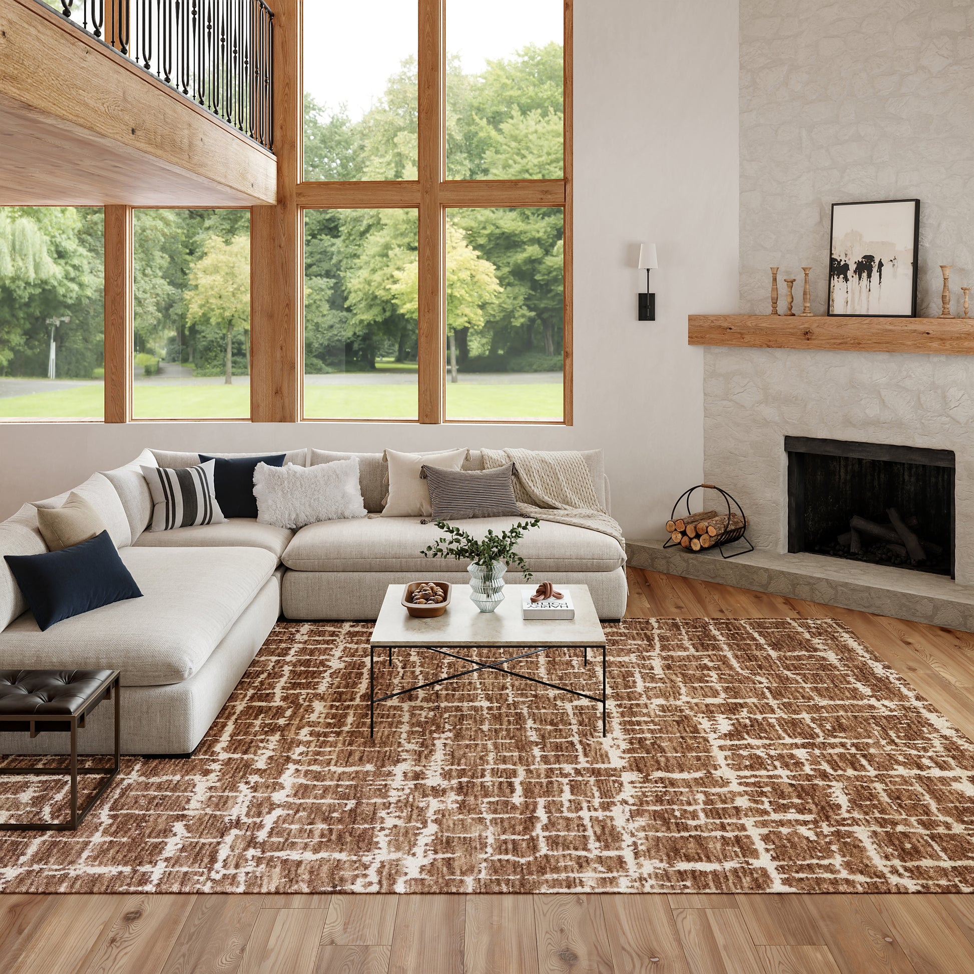 Nourison Home Luna  Mocha Ivory  Contemporary