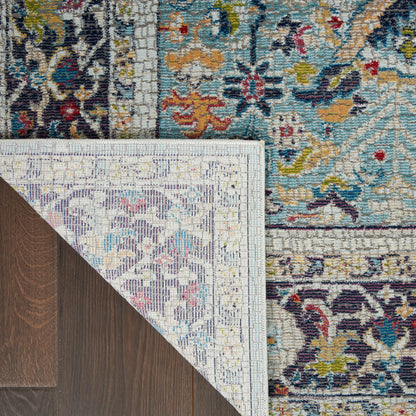 Nourison Home Ankara Global  Teal Multicolor  Traditional