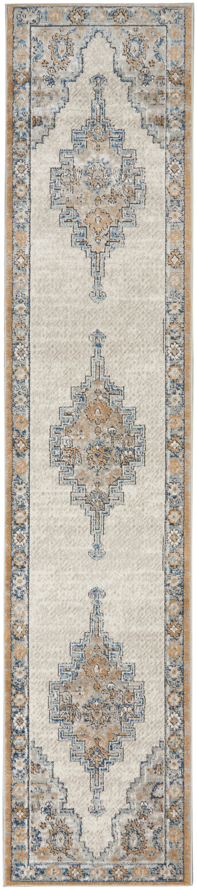 Nourison Home Quarry QUA09 Grey Light Blue Traditional Power-loomed Rugs