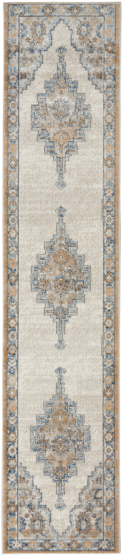 Nourison Home Quarry QUA09 Grey Light Blue Traditional Power-loomed Rugs