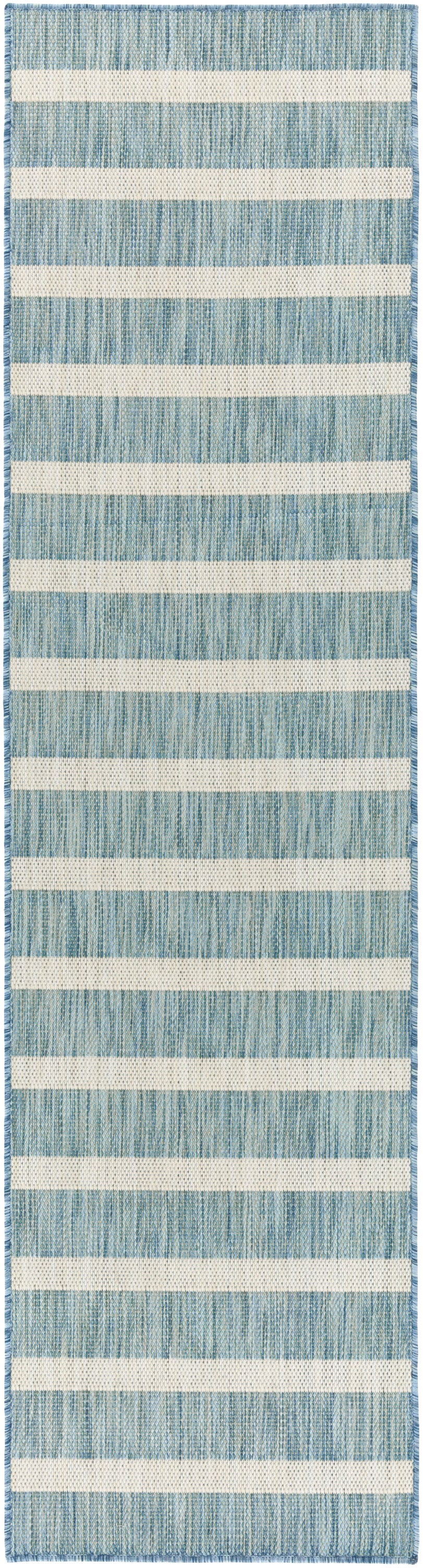 Nourison Home Positano POS03 Aqua Ivory Contemporary Power-loomed Rug