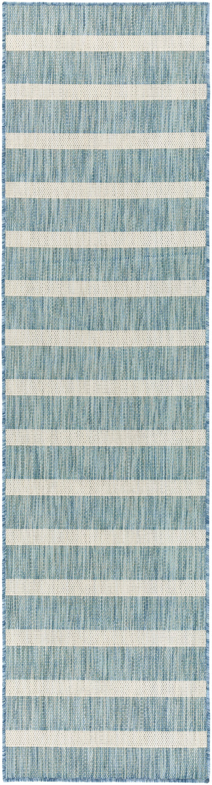 Nourison Home Positano POS03 Aqua Ivory Contemporary Power-loomed Rug