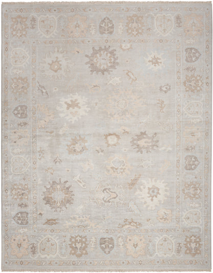 Nourison Home Aldora ALD15 Silver Blue Traditional Hand Knotted Rug