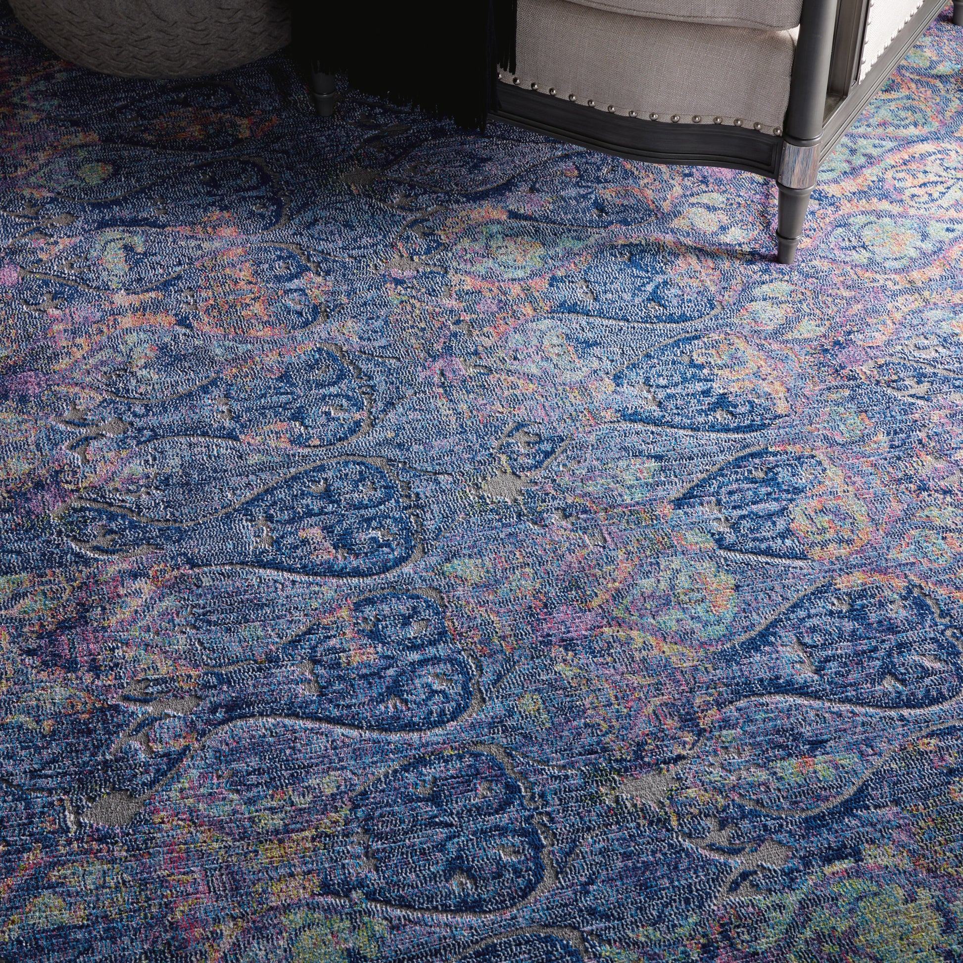 Nourison Home Ankara Global  Navy Multicolor  Transitional