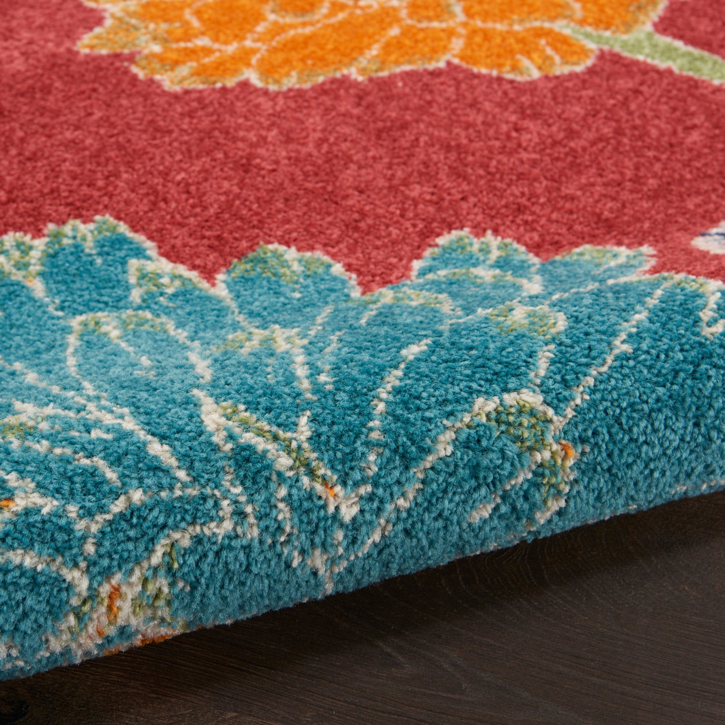 Nourison Home Allur  Red Multicolor  Contemporary