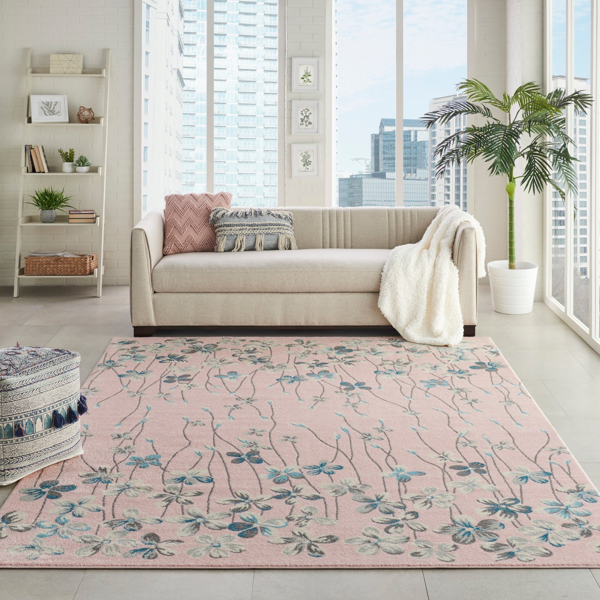 Nourison Home Tranquil  Pink  Contemporary