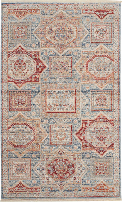 Nourison Home Homestead HMS02 Blue Multicolor Traditional Power-loomed Rug
