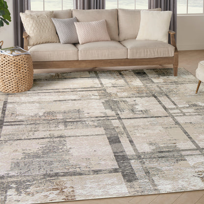 Nourison Home Sustainable Trends  Ivory Multicolor  Contemporary