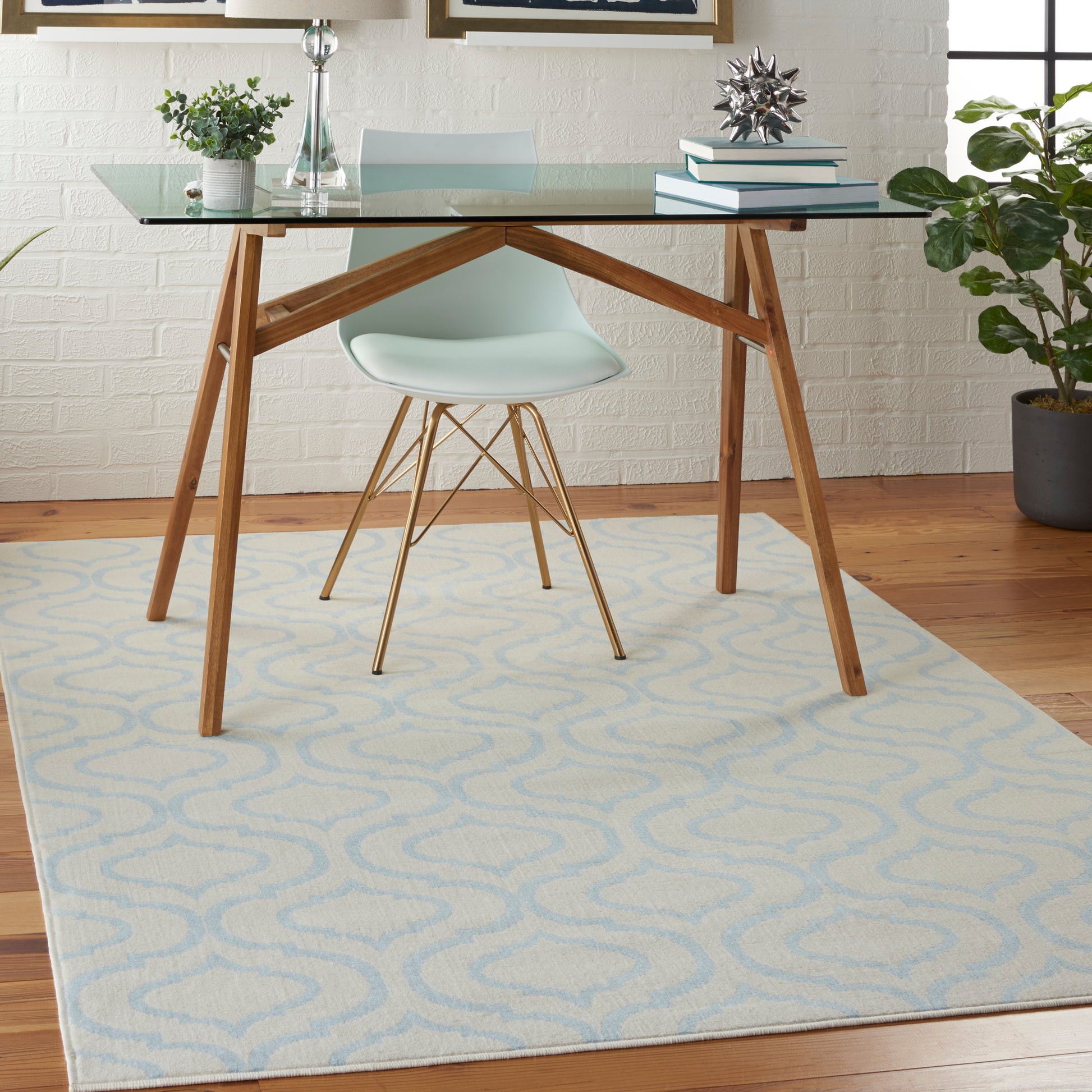 Nourison Home Jubilant  Ivory Blue  Transitional