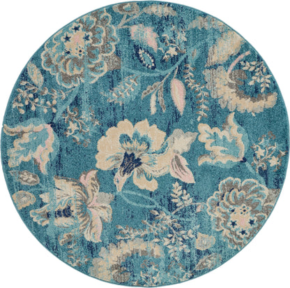 Nourison Home Tranquil TRA02 Turquoise Contemporary Power-loomed Rug