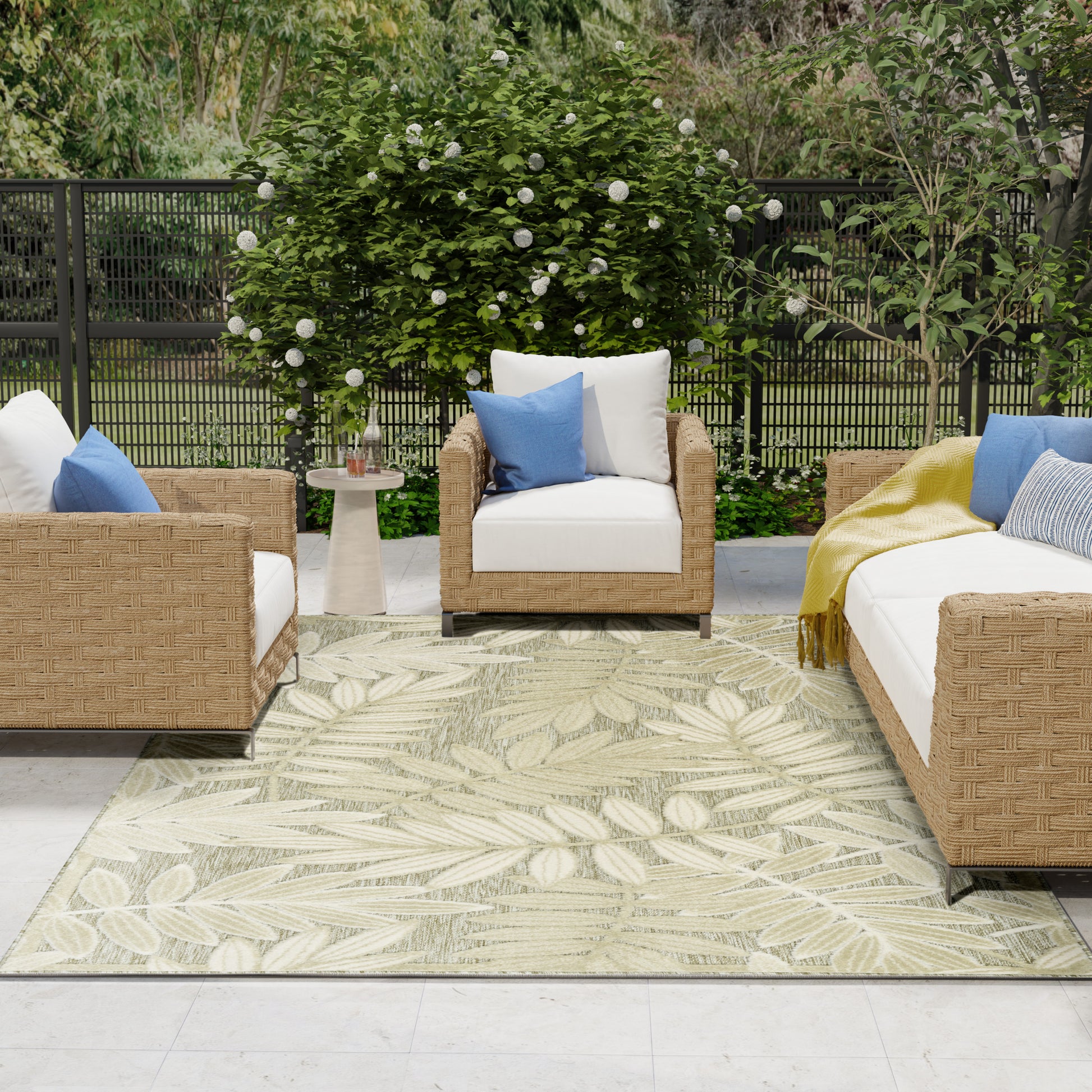 Nourison Home Aloha  Ivory Sage  Contemporary