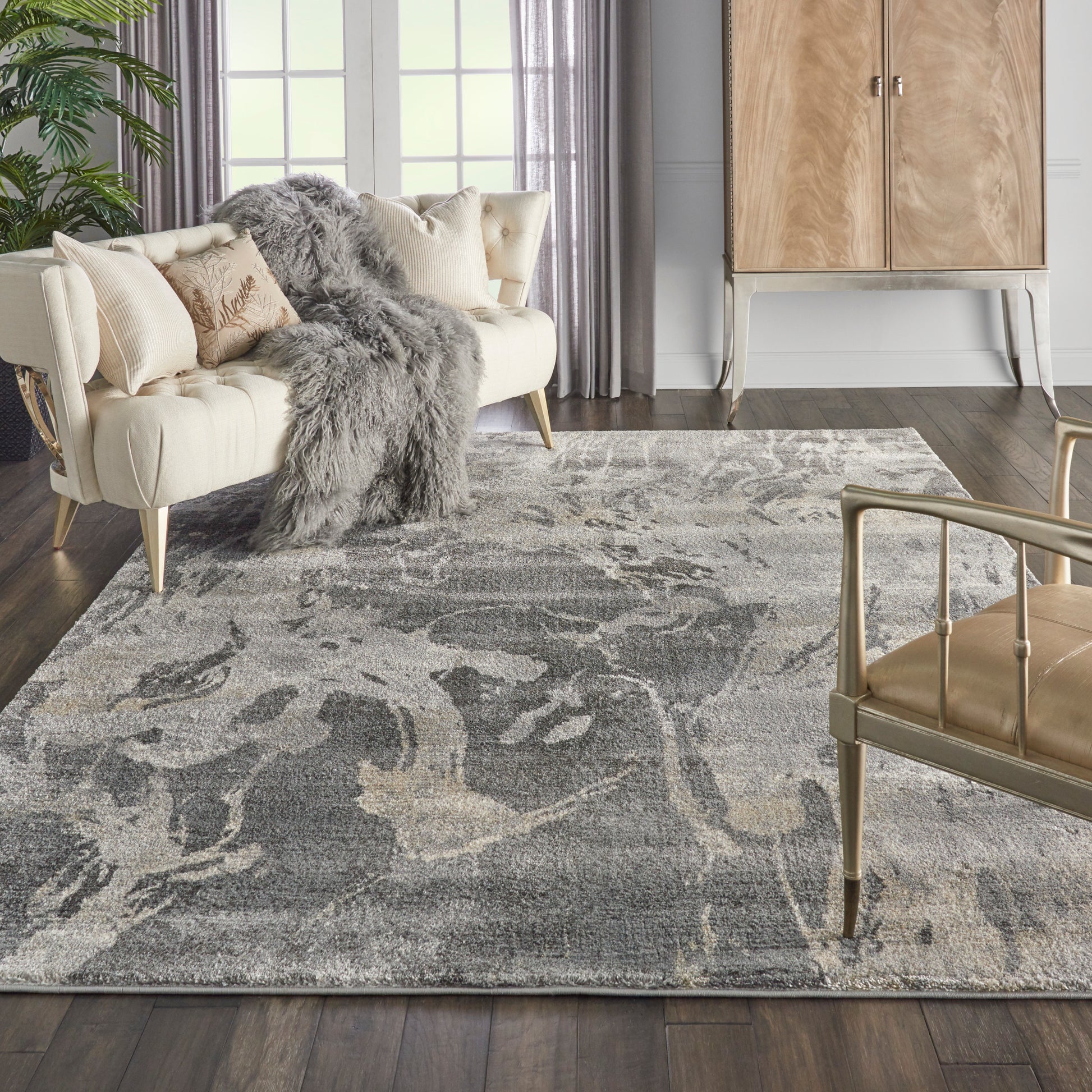 Nourison Home Fusion  Beige Grey  Contemporary