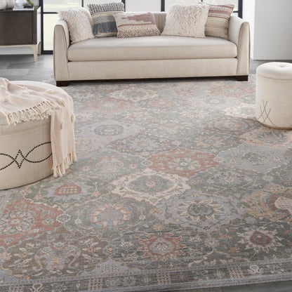 Nourison Home Parisa  Grey Multicolor  Transitional