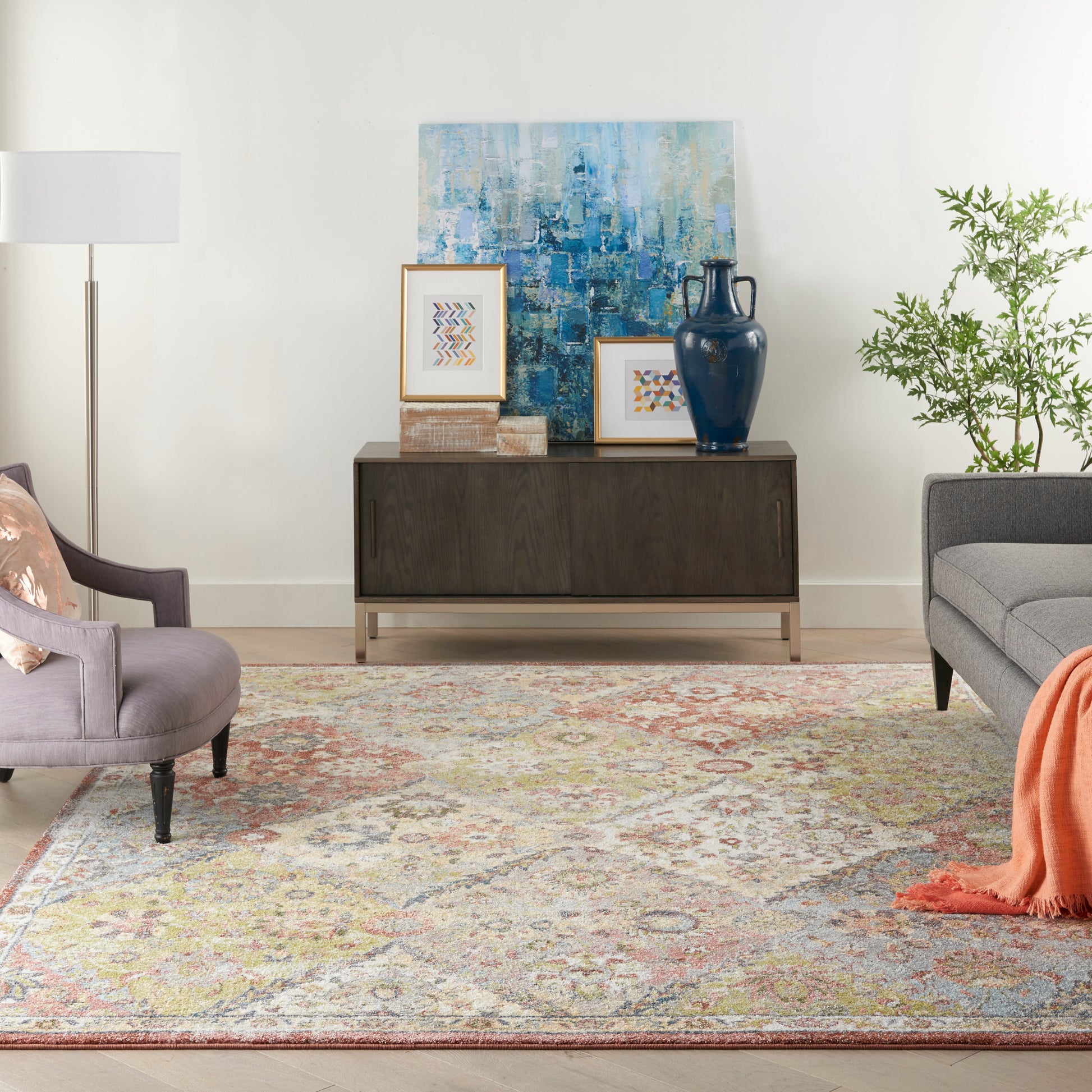 Nourison Home Soraya  Terracotta Multicolor  Transitional