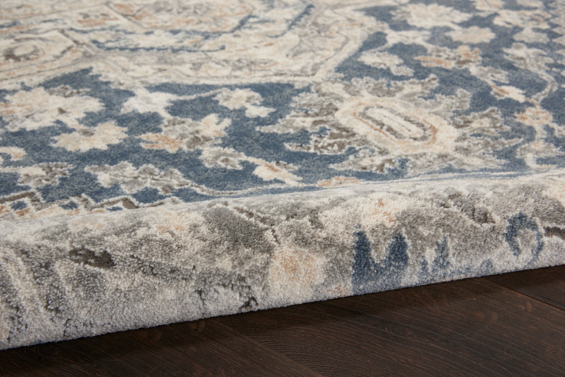 Nourison Home Quarry  Ivory Blue  Traditional