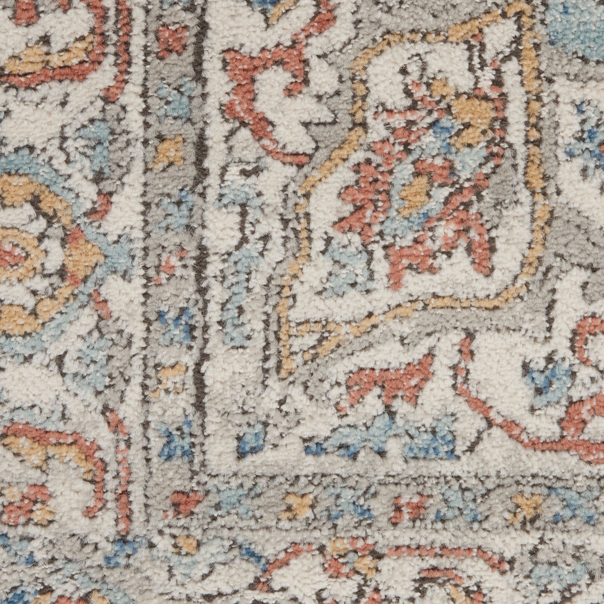 Nourison Home Quarry  Ivory Blue  Traditional