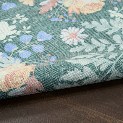 Nourison Home Botanical Washables  Green Multicolor  Contemporary