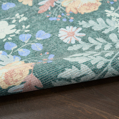 Nourison Home Botanical Washables  Green Multicolor  Contemporary
