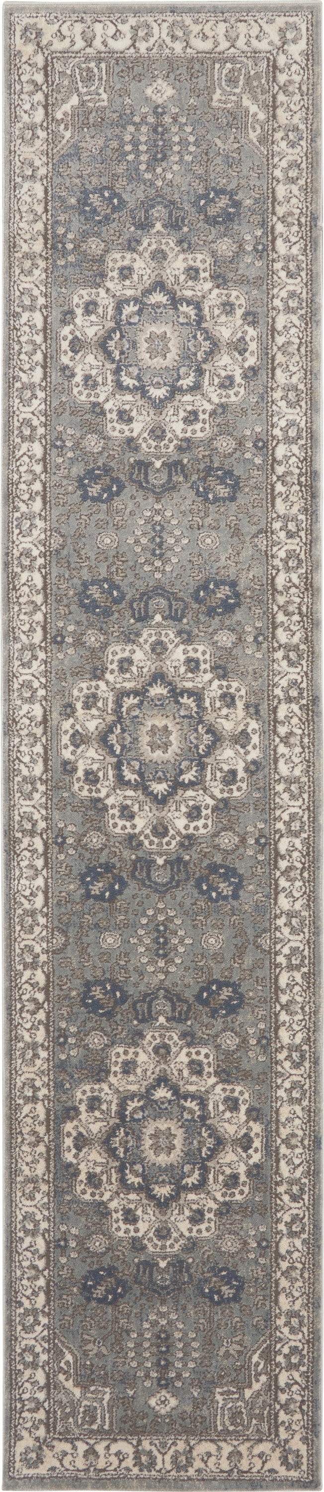 Nourison Home Quarry QUA07 Grey Ivory Transitional Power-loomed Rugs