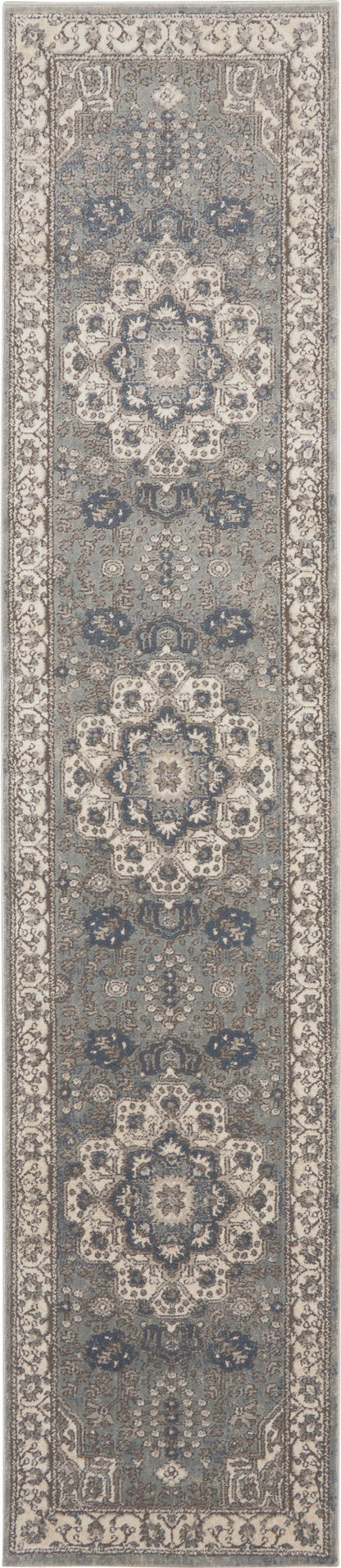 Nourison Home Quarry QUA07 Grey Ivory Transitional Power-loomed Rugs