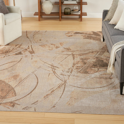 Nourison Home Astra Machine Washable  Beige  Contemporary
