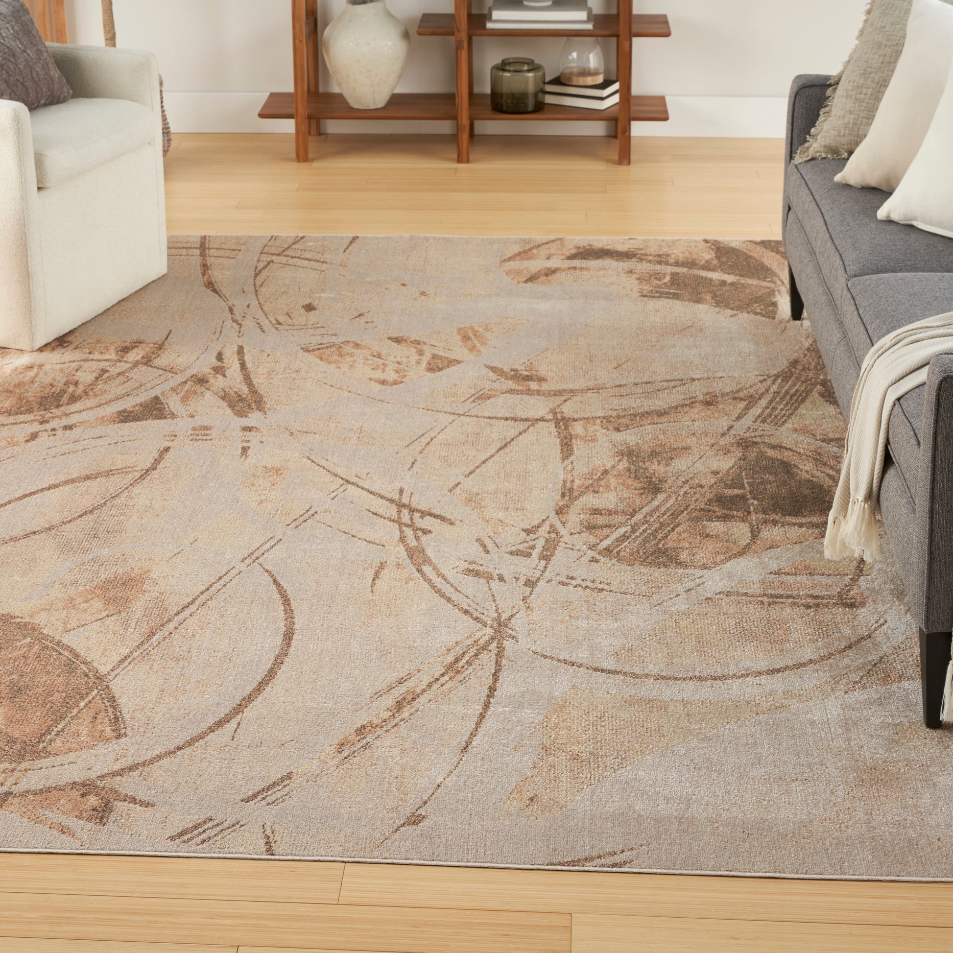 Nourison Home Astra Machine Washable  Beige  Contemporary