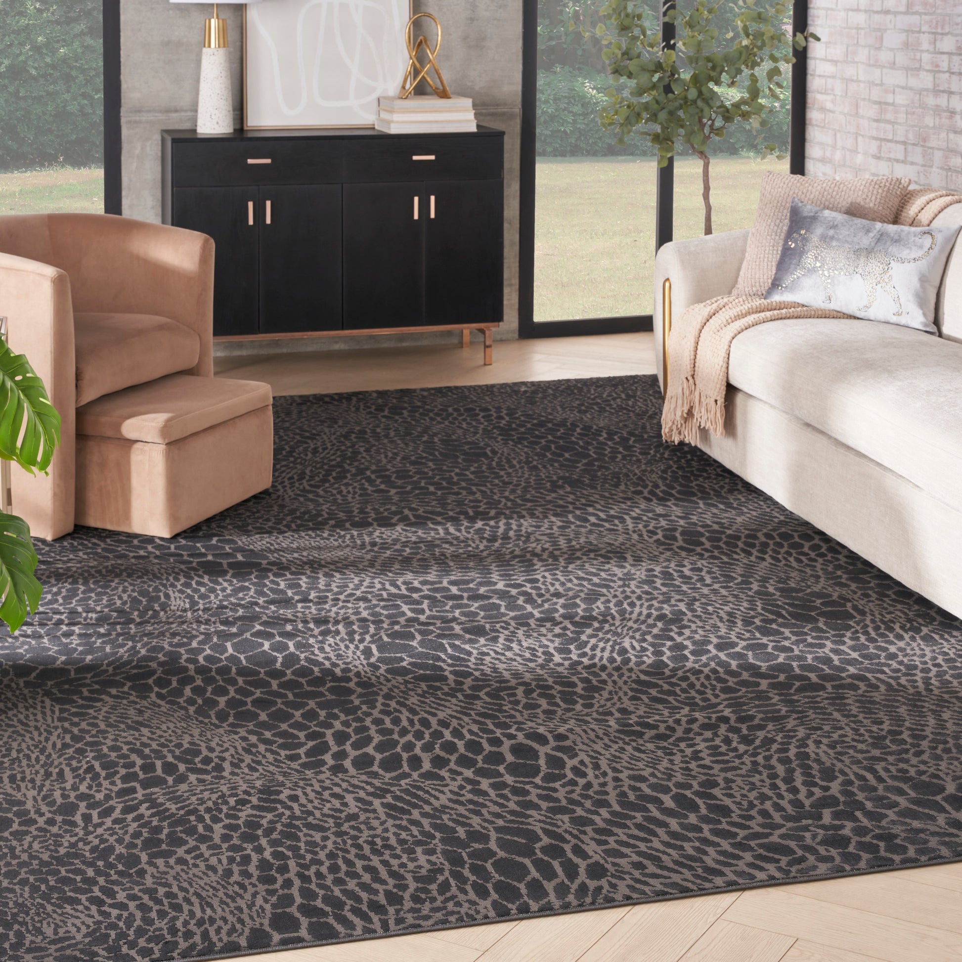 Nourison Home Desire  Charcoal Silver  Contemporary