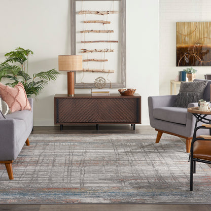 Nourison Home Rustic Textures  Grey Multicolor  Contemporary
