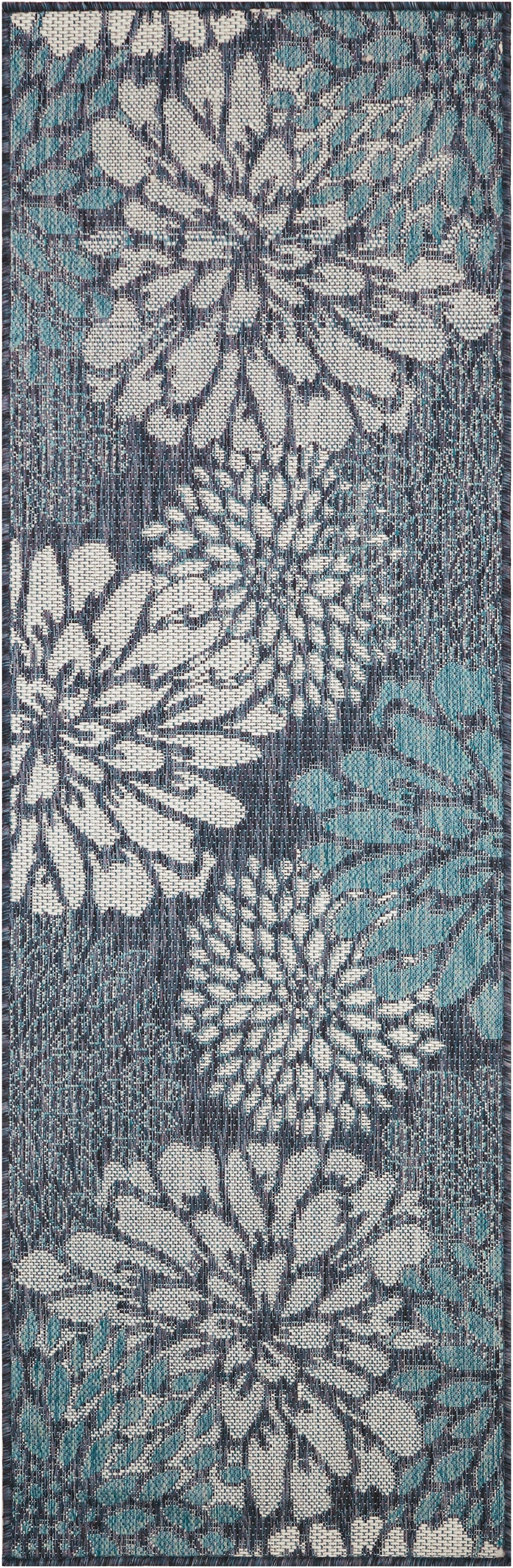 Nourison Home Garden Oasis GOA06 Navy Contemporary Power-loomed Rug