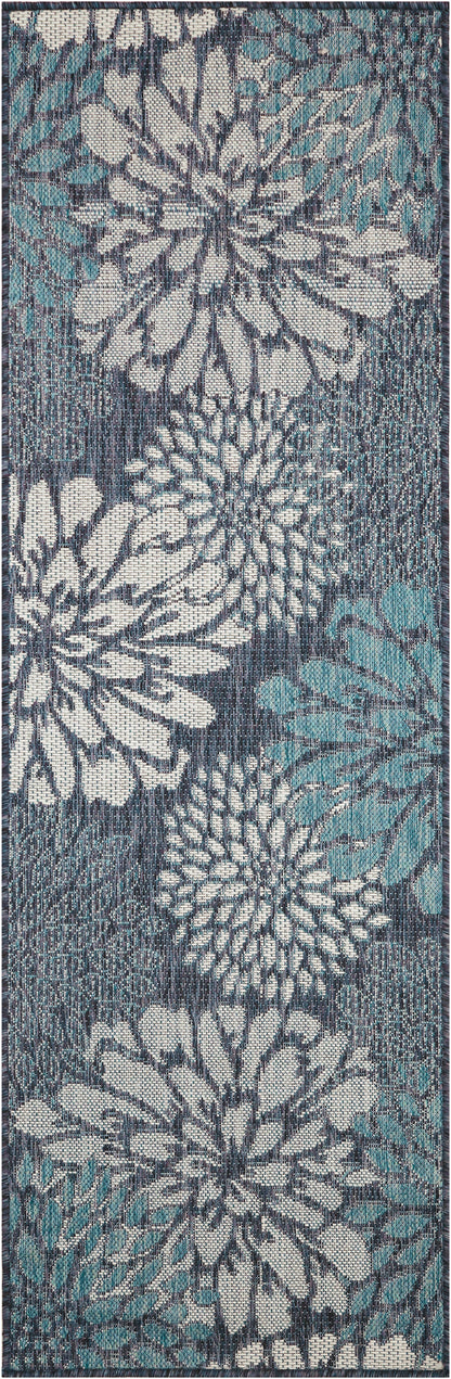 Nourison Home Garden Oasis GOA06 Navy Contemporary Power-loomed Rug