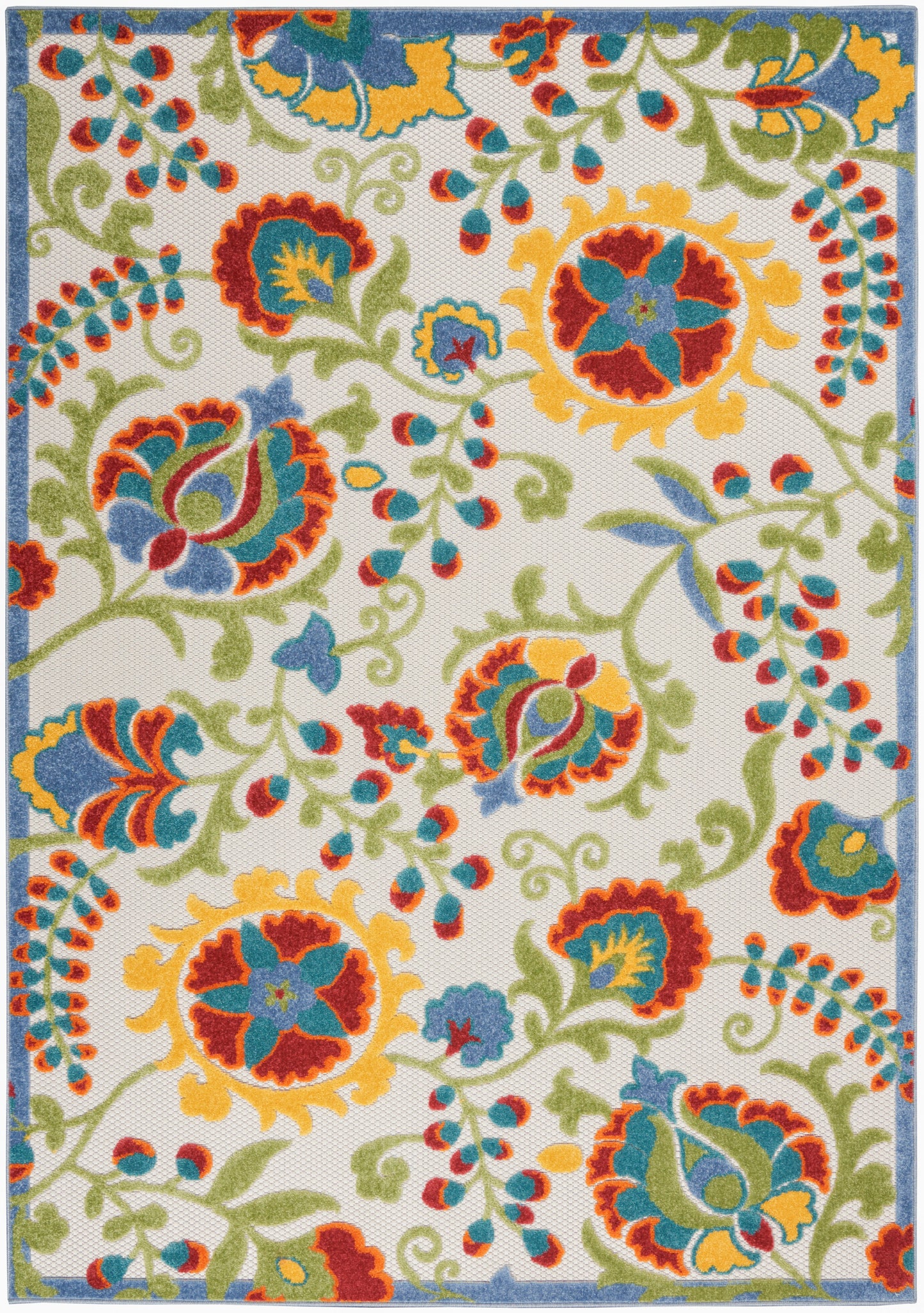 Nourison Home Aloha ALH17 Ivory Multicolor Contemporary Power-loomed Rugs