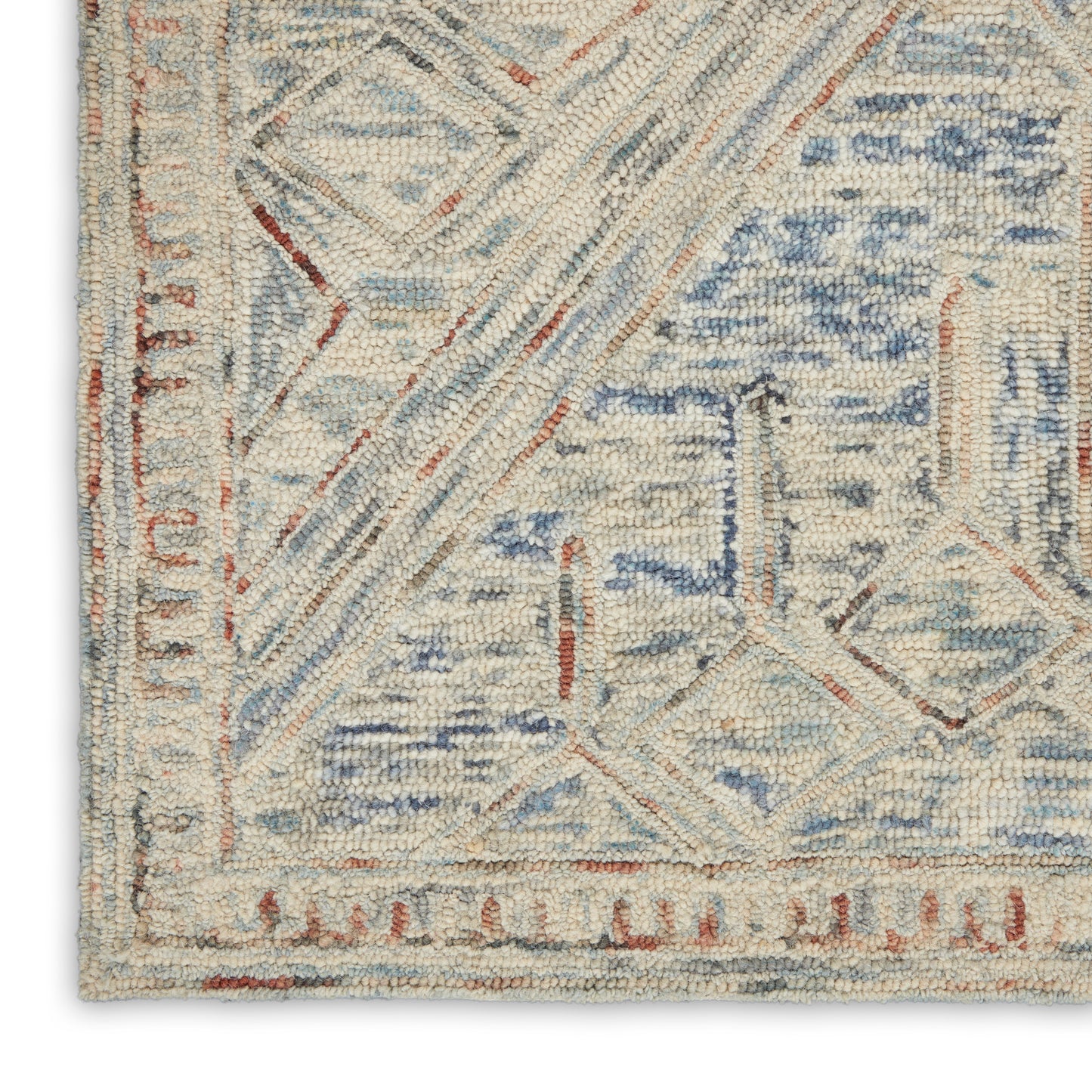 Nourison Home Interlock  Blue Multicolor  Contemporary