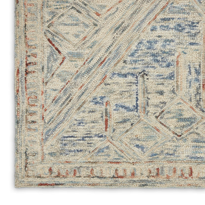 Nourison Home Interlock  Blue Multicolor  Contemporary