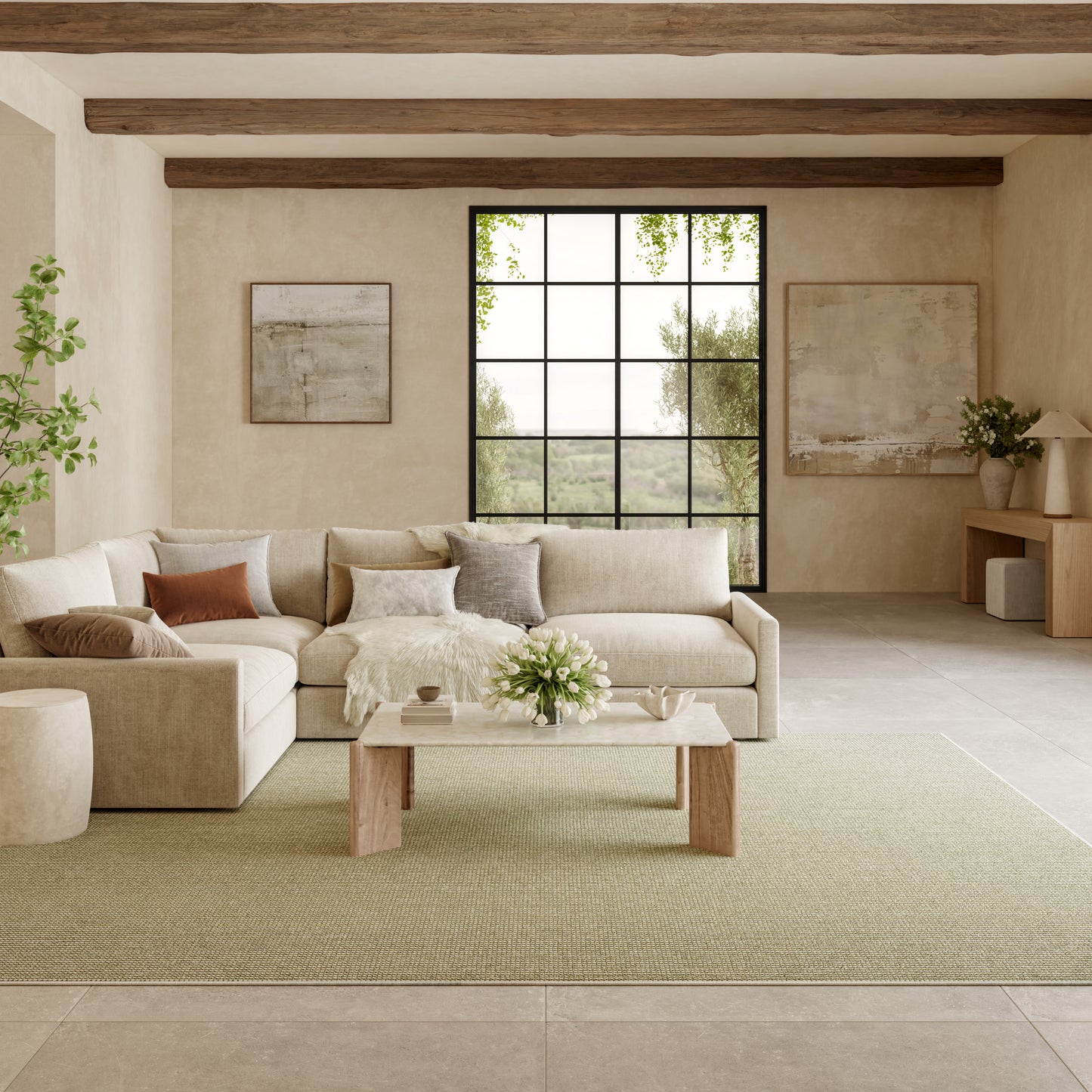 Nourison Home Natural Texture  Ivory Green  Contemporary