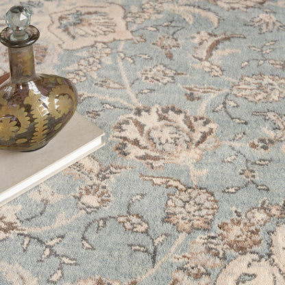 Nourison Home Living Treasures  Aqua Ivory  Traditional