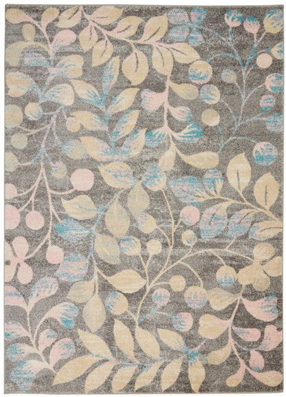 Nourison Home Tranquil TRA03 Grey Beige Contemporary Power-loomed Rug